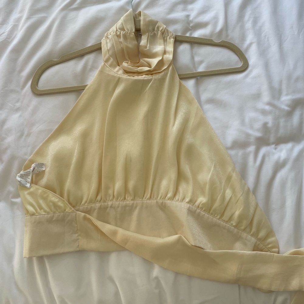 Satins All The Time High Neck Crop Top